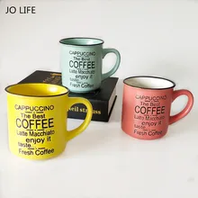 JO vida Retro esmalte taza para cerveza, café de la taza de té Vintage taza de leche con la mano de la red