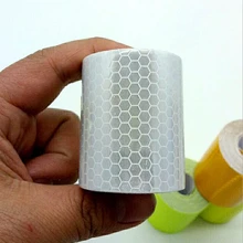 5 см* 3 м серебристо-белый сигнальный светоотражающий Предупреждение куртки лента сотовые экологические пленка Материал безопасности дорожного движения