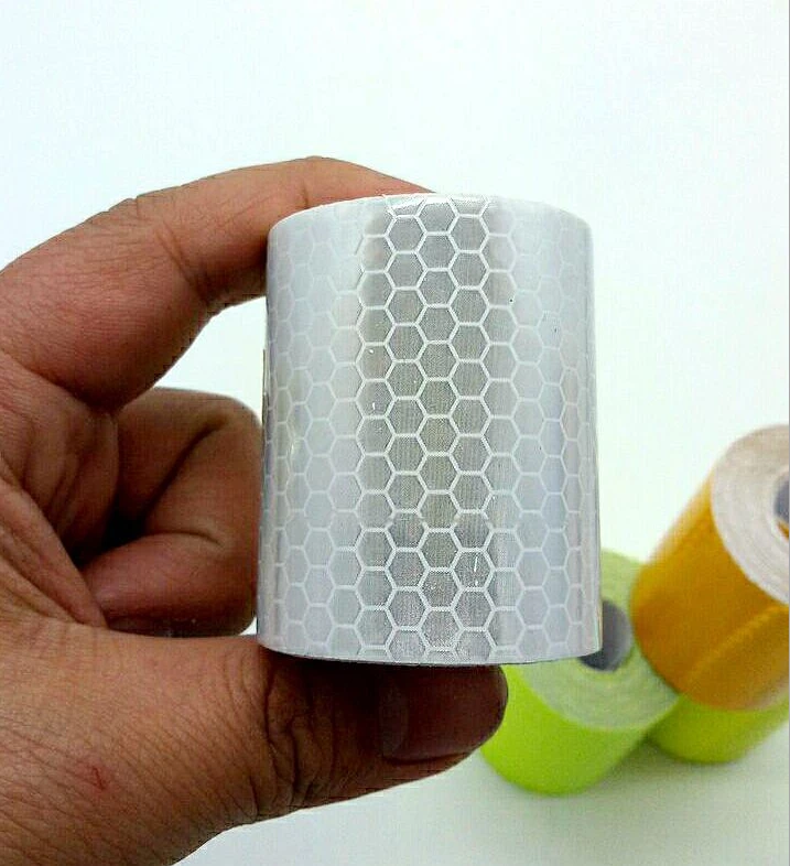 

5cm*3m Silver White Reflective Safety Warning Jackets Tape honeycomb Environmental film Material Traffic safety