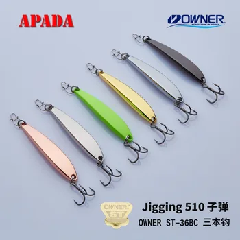 

APADA Jigging 510Bullet OWNER Treble Hook +Feather 11g 59mm Fishing Bass Lures Multicolor Metal Zinc alloy