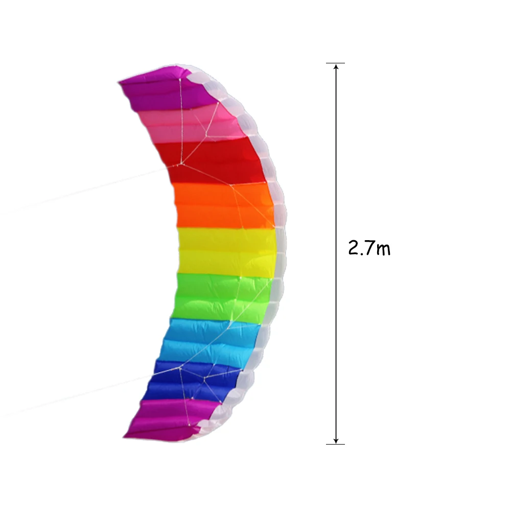 1,4/2/2,7 м двойная линия огромный Радужный змей тормозной парашут выполненные из мягкой кайт надувной воздушный змей-параплан с воздушных змеев строка инструментов для использования на открытом воздухе - Цвет: 2.7M