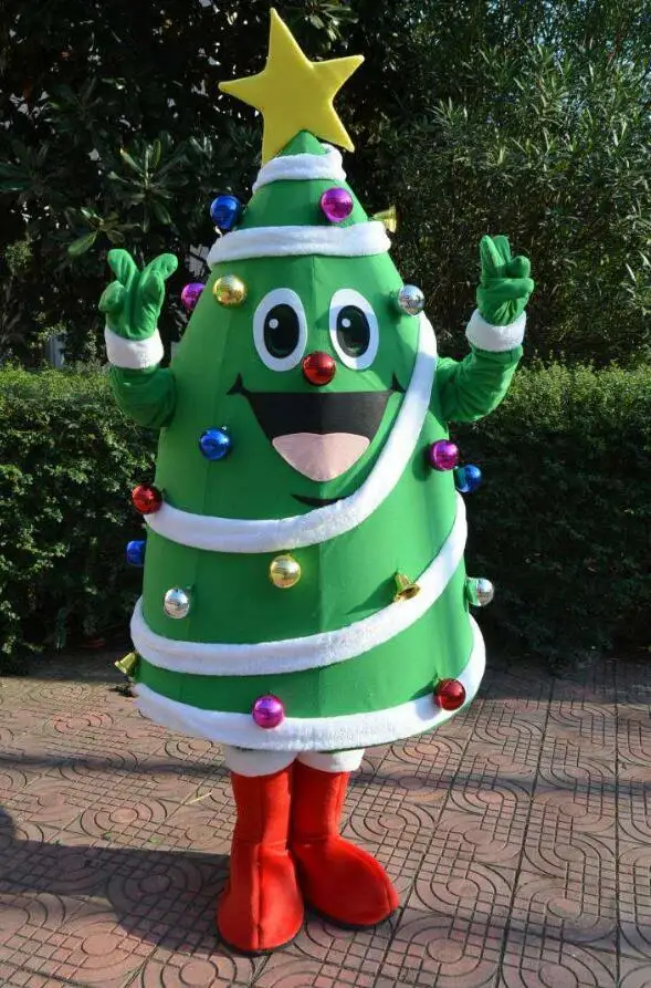 Костюм талисмана с рождественской елкой, карнавальный костюм с персонажем, Мультяшные игрушки для дня рождения, реквизит для выступлений, костюм талисмана