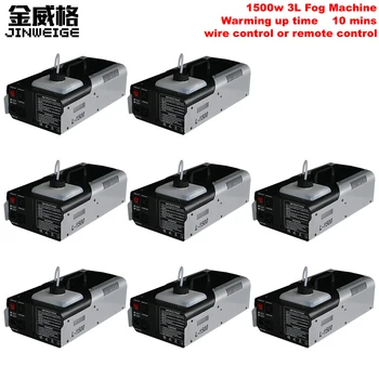 

Free Shipping 8pcs/Lot Wire/Remote Control 1500W Fog Machine Professional Stage DJ 3L Smoke Machine