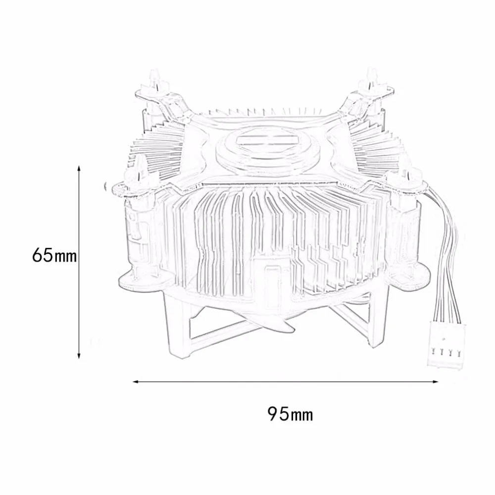 Высококачественный алюминиевый кулер для процессора, охлаждающий вентилятор для компьютера, ПК, тихий беззвучный охлаждающий вентилятор для 775/1155/1156