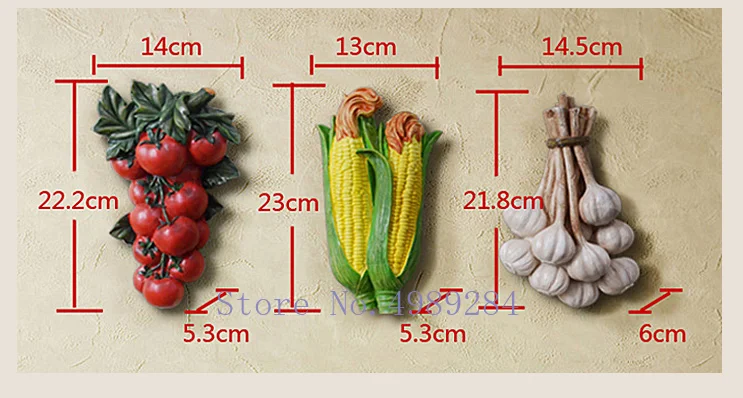 Креативная Смола пасторальные овощи и фрукты настенное крепление для дома Кувейте кухня ресторан настенные украшения 3D стереоскопический ретро