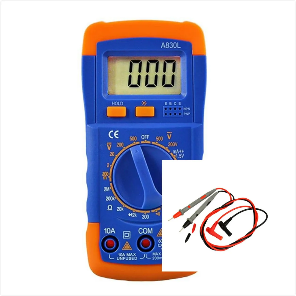 Voltmeter Ammeter Ohmmeter Capacitance Meter Temperature Tester Digital