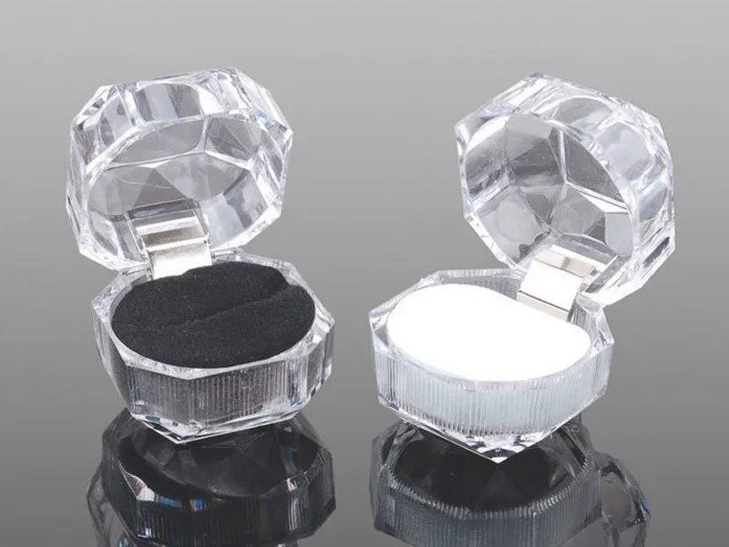 20pcs/lot Hot Sale Jewelry Package Ring Earring Box Acrylic Transparent Wedding Packaging Jewelry Box jewellery display boxes wholesale