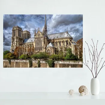 

Nice Notre Dame de Paris Poster Wall For Living Room Art Poster Decoration Silk Fabric Bright Smooth No Frame Morden Print Wall