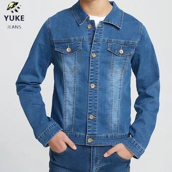 

YUKE The New Boy Denim Jacket Loose Casual Denim Jacket Children's Fashion Slim Boy Elastic Denim jacket 5-10 Age M13376-8