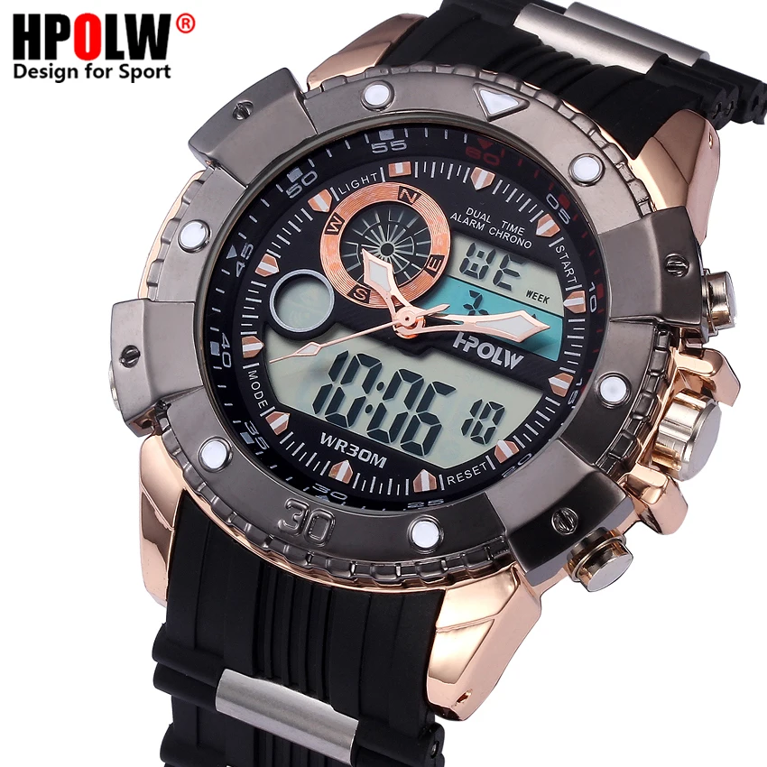 

Men Fashion Sport G Digital Quartz Watch LED Dual Display Shock Military Climbing Rubber Wristwatch Relogio Masculino