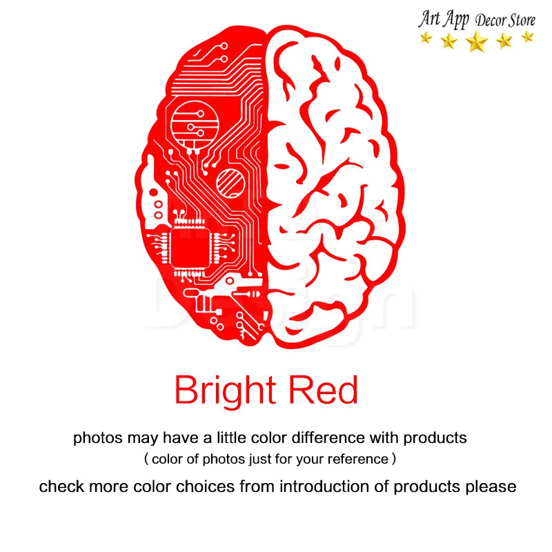 Хорошее качество арт-дизайн цепи мозг дешевые украшения дома ПВХ стикер съемный виниловые дом Декор электронный комнатный наклейки - Цвет: Bright Red
