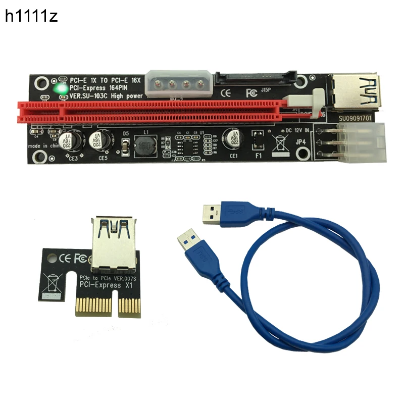 50pcs PCI E PCI E Express 1X To 16X Graphics Riser Extender Card SATA 15 Pin