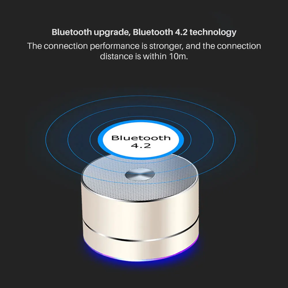 Портативный беспроводной Bluetooth динамик Встроенный микрофон Поддержка AUX TF карта