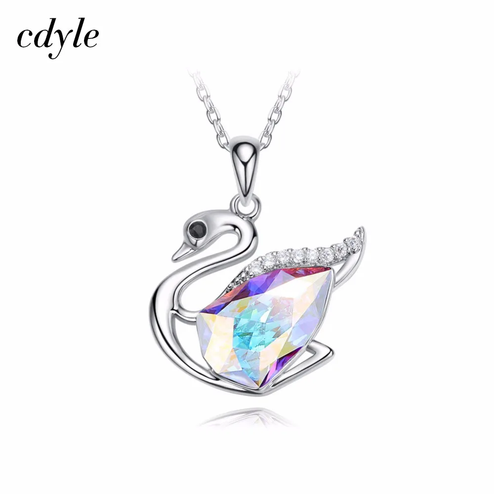 

Cdyle Crystals from Swarovski Women Neckalce & Pendants S925 Sterling Silver Fashion Jewelry Austrian Rhinestone Swan Necklace