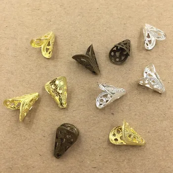 

SEA MEW 10*12mm Fashion Hollow Out Flowers Bead Caps Filigree Connectors For Jewelry Making