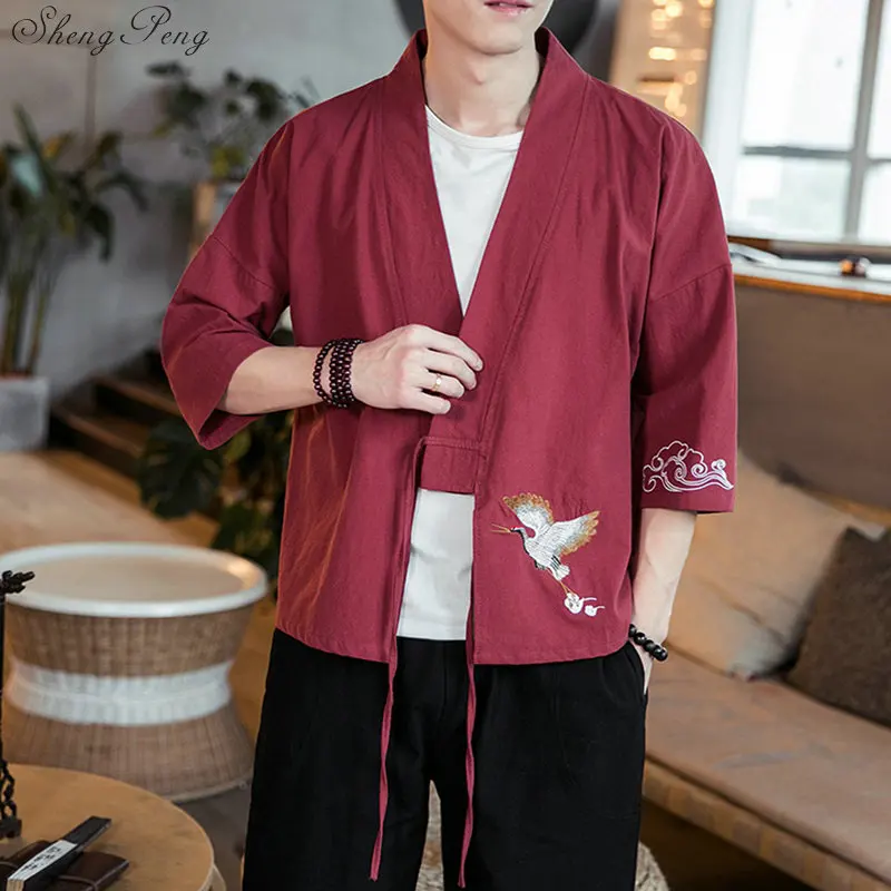 Японские кимоно кардиган для мужчин haori yukata мужской самурайский костюм одежда кимоно куртка мужское кимоно рубашка юката haori V1622