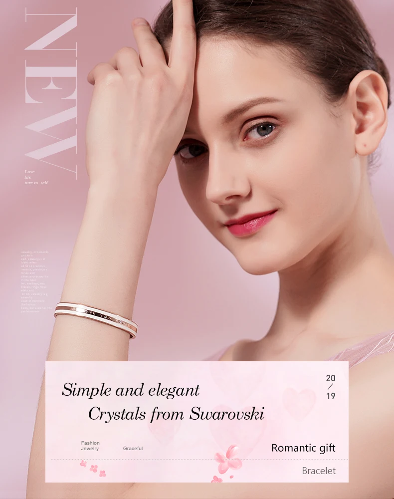 CDE женские золотые браслеты на запястье украшенные кристаллами розовое золото 18K LOVE YOU FOREVER массивные ювелирные изделия