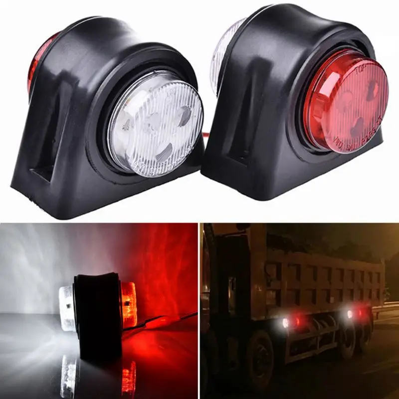 

Side Marker Lights 2PCS 8LED Side Marker Lights White Red Lamp Compatible With 10-30V Trailer Truck 1Pair