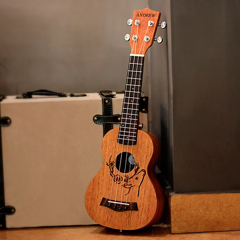Ukulelele21/23 дюйма концертная Мини электрическая акустическая гитара 4 струны Ukelele