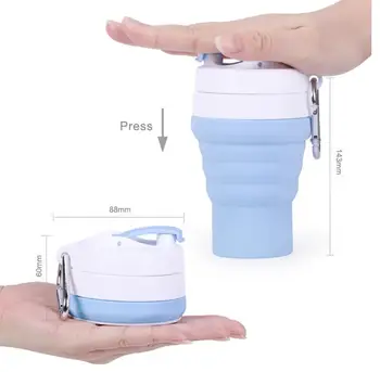 

350ml Folding Silicone Mug Portable Silicone Telescopic Drinking Collapsible Coffee Cup Multi-function Folding Cup for Travel