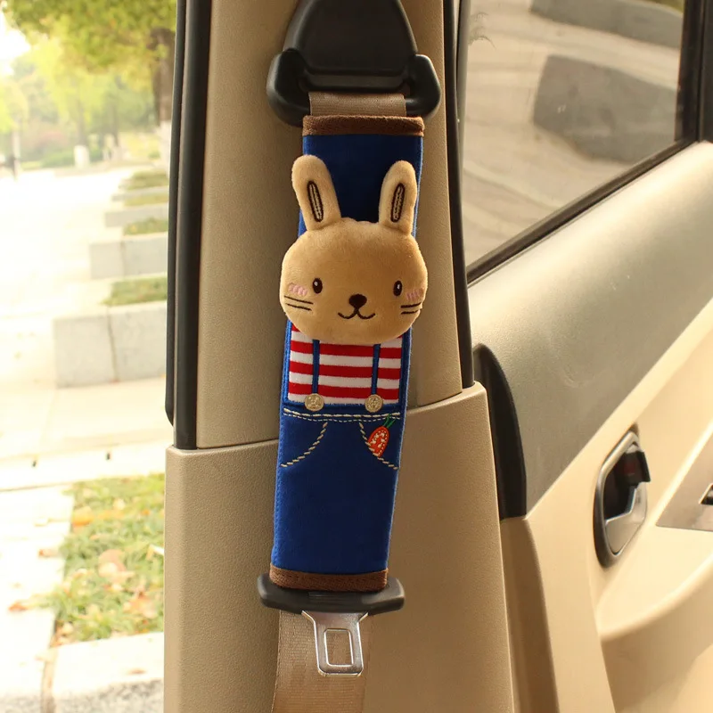 1 шт. мультяшный автомобильный ремень безопасности плечевые накладки Накладка для ремня безопасности автомобиля для детей PP Хлопок авто подушка Защитная подкладка - Название цвета: Rabbit