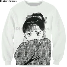 PLstar Cosmos Brand Hot Black and white Sweatshirts Men/Women Casual fashion Tops Round neck Long sleeves Thin loose Sweatshirts black round neck flared sleeves blouse