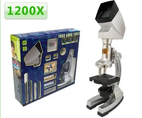 

Zoom Illuminated 1200x Kids Educational Toy Biological Microscope with LED Light and Projector Birthday Gift for Children