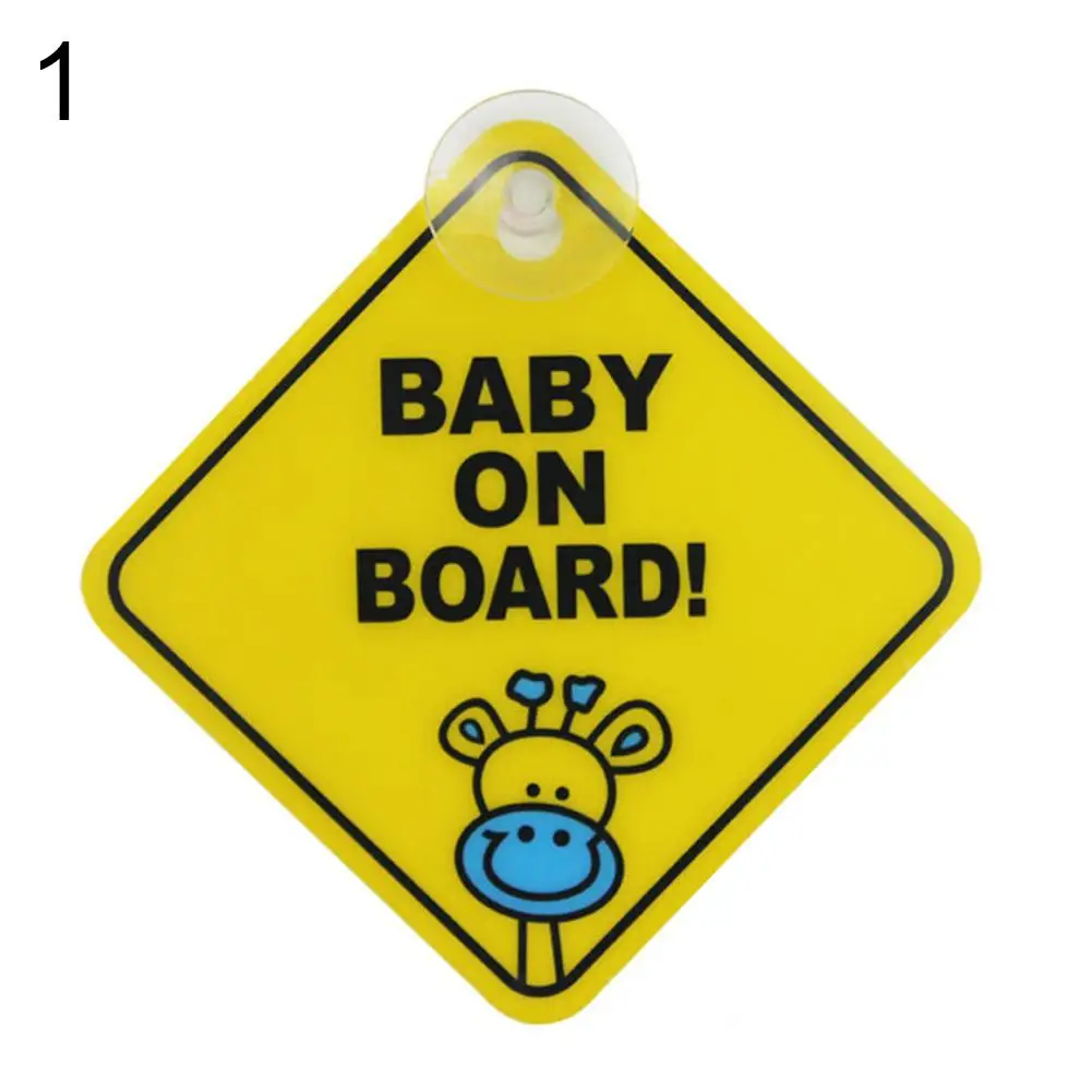 

Baby on Board Car Warning Safety Suction Cup Sticker Waterproof Notice Board