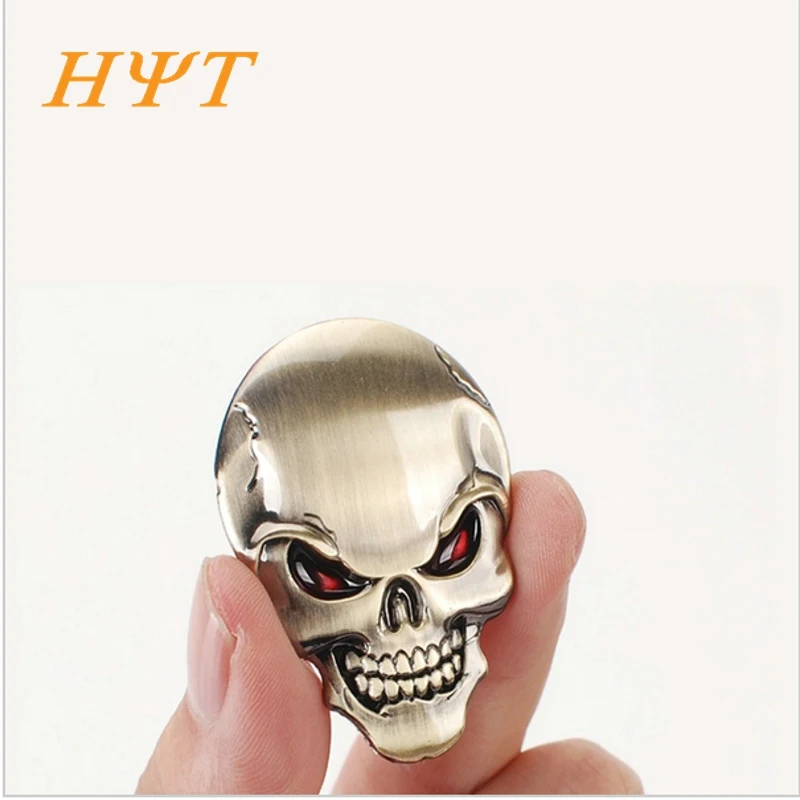 

1 Pcs New 3D Metal Skull Logo Emblem Sticker Car SUV Body Exterior Cover Fender Decals DIY Car-styling 3D Stickers