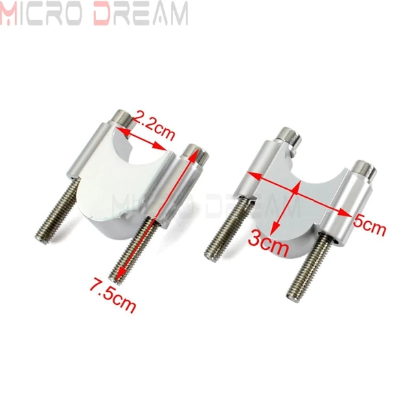 Rise 30 мм руль мотоцикла с ЧПУ Алюминиевый 7/" или 1 1/8" бар зажимы крепление для Kawasaki Triumph Honda Dirt Bike скутеры - Цвет: Sliver 22mm