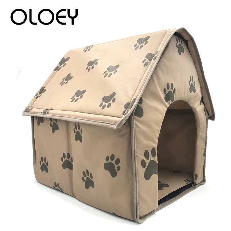 

Dog House Kennel Fashion Striped Removable Cover Mat Dog Beds For Small Medium Dogs House Sleeping Bed Pet Beds House Mat