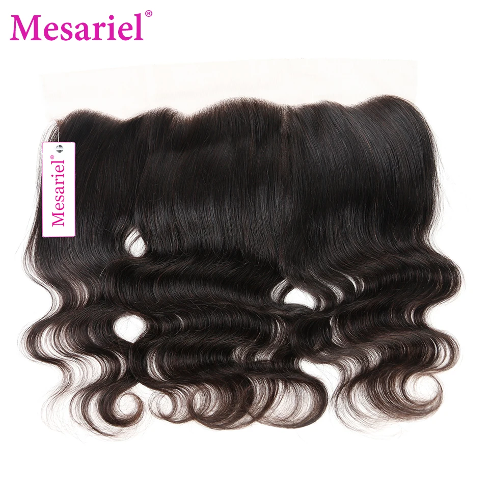 Mesariel Remy Hair Brazilian 13x4 Lace Frontal Free Shipping Natural Color 100% Human Hair Body Wave Lace Frontal Closure body-wave-with-frontal