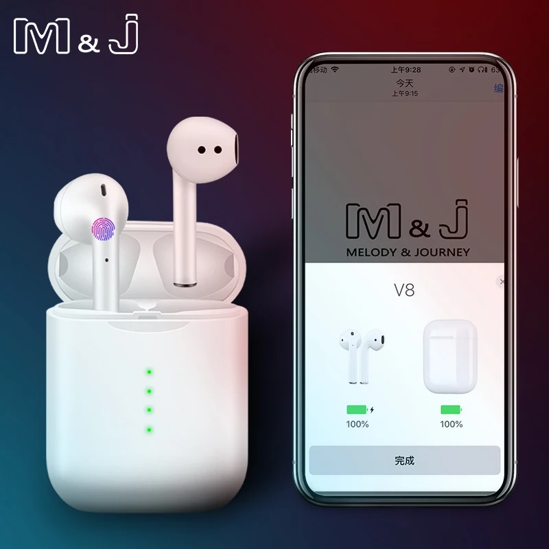 

Pop-up v8 TWS Wireless earphone Wireless Bluetooth 5.0 Headsets ear pk i20 tws lk w1 mx te9 i10 tws xy pod chip i12 tws