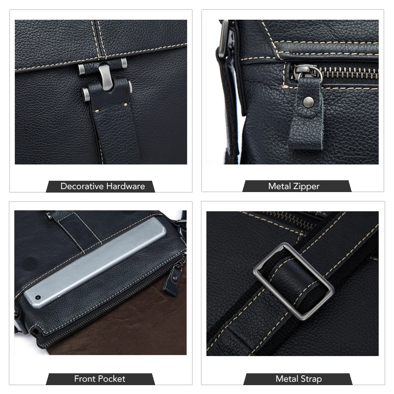 WESTAl جلد طبيعي حقيبة كتف للرجال crossbody أكياس ipad رفرف سستة حقيبة ساعي بريد للرجال جلدية يد للمستندات 8835