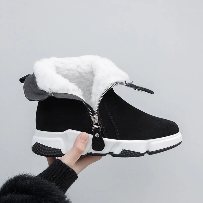 MORAZORA/ г., Новое поступление, зимняя обувь замшевые кожаные ботильоны для женщин с круглым носком, высокое качество, теплая шерстяная зимняя женская обувь