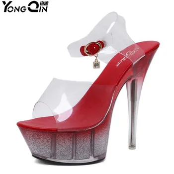 

Crystal Women Sandals Summer Women Shoes Thin Heels Women Sandals High Heels Waterproof Shoes