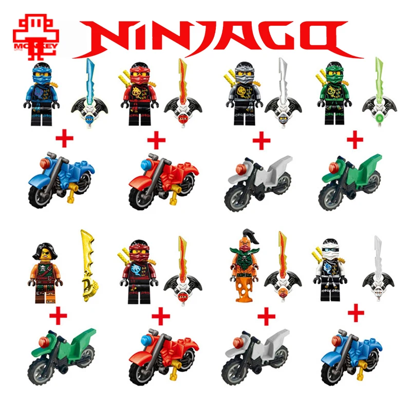 

2019 Legoed ninjago set Building Blocks ninja Motorcycle Kai Jay Cole Zane Lloyd Compatible With Legoings gifts for kids