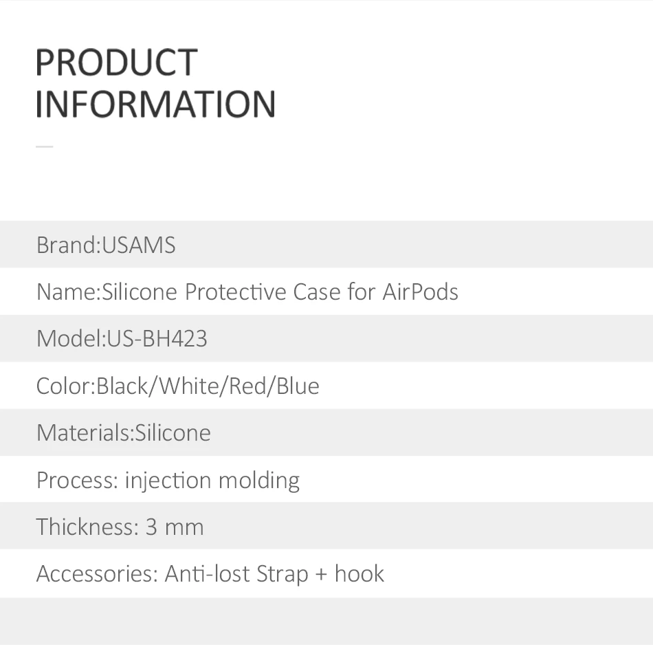 USAMS чехол для наушников для AirPods силиконовый защитный чехол для наушников светящийся Apple беспроводной bluetooth чехол для наушников