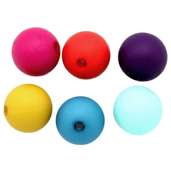 

100PCs Acrylic Spacer Beads Round Mixed 10mm(3/8 inch)Dia.