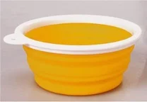 C47 чаша для домашних собак и котов, белая рамка, портативные складные чаши для маленьких собак, миска для прогулок, посуда для кормления, принадлежности для полива - Цвет: Цвет: желтый