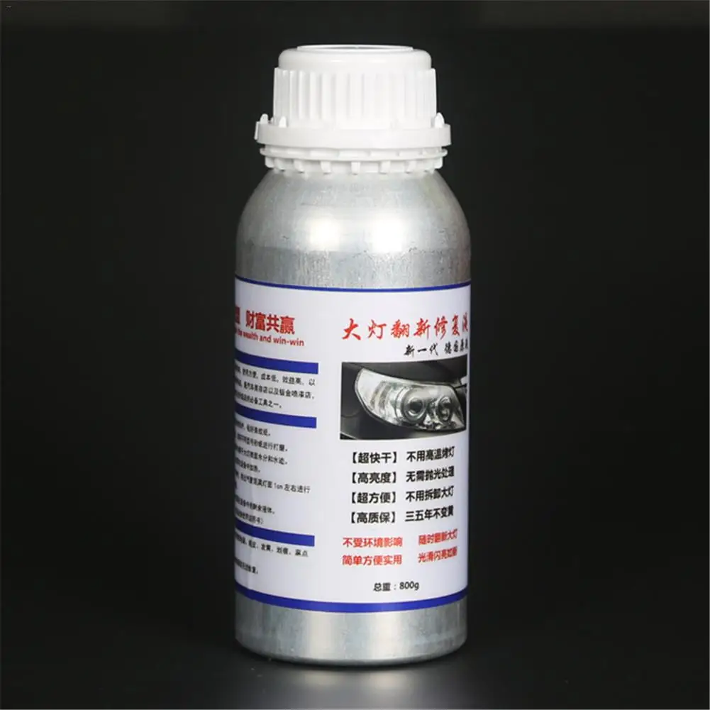  800ML Car Headlight Repair Refurbishment Liquid Auto Headlight Restoration Agent Kit Scratches Lamp