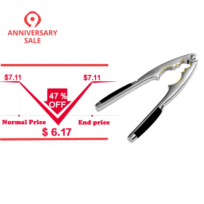 

ORZ Nut Cracker Kitchen Gadgets Tool Sheller Walnut Opener Plier Metal Opener Zin Alloy Nutcracker Kitchen Accessories