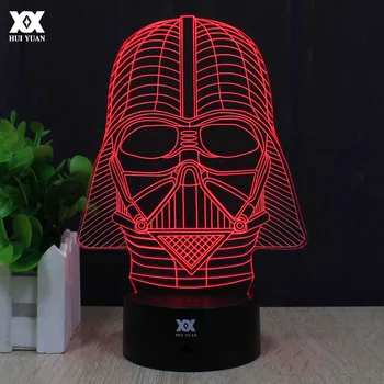 

Star Wars Anakin Skywalker 3D Lamp Darth Vader Remote Control Night Light LED Decorative Table Lamp Child's Gift HUI YUAN Brand