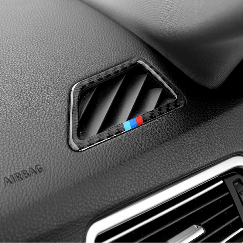 Углеродного волокна автомобиль центральной консоли воздуха на выходе Кондиционер вентиляционные декоративные рамка Стикеры для BMW F10 F18 5 серии стиль