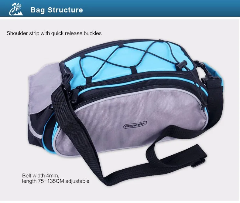 Clearance ROSWHEEL Bicycle 13L Carrier Bag Bike Rack Pannier Trunk Basket Back Seat Shelf Pouch Cycling Luggage Shoulder Handbag 14541 3