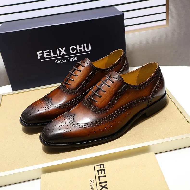Details about   Brogue Mens Dress Formal Leather Shoes Wing Tip Oxfords Business Work Carved New 