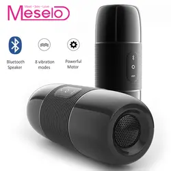 Meselo bluetooth динамик Мужской мастурбатор 10 режимов вибратор беспроводной аудио влагалище реального киска секс игрушки для Мастурбаторы для