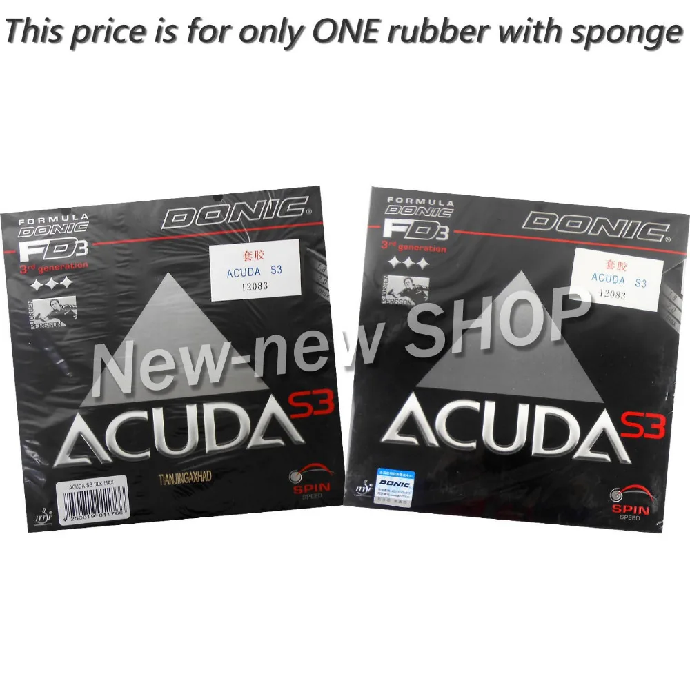 

Donic ACUDA S3 S 3 S-3 12083# Pips-In Table Tennis PingPong Rubber with Sponge