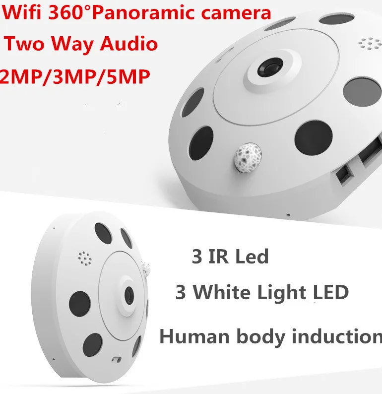 

HD FishEye IP camera 3MP 360 degree Full View Mi Human Body Induction WiFi Camera Home Security Surveillance System Android IOS