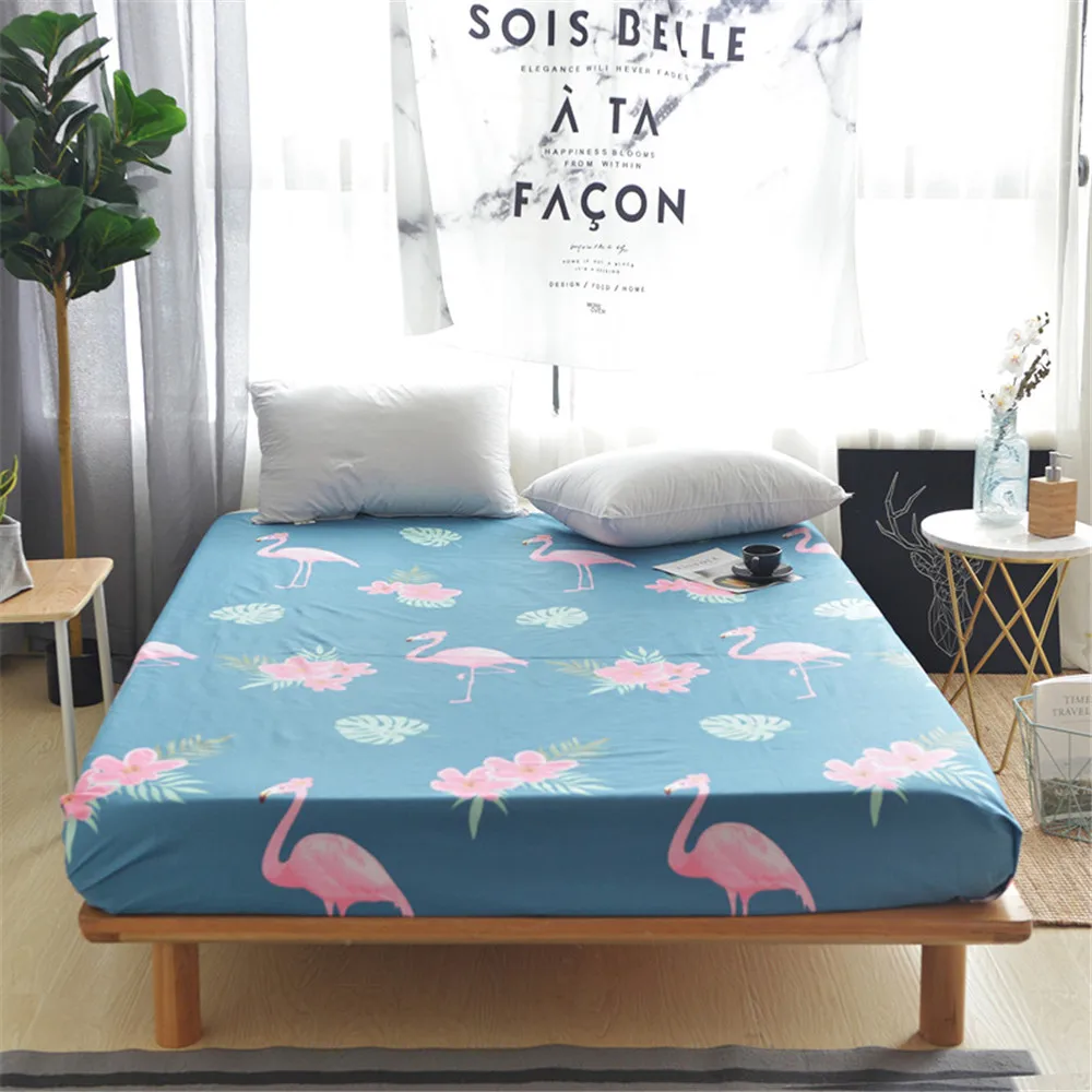 100Cotton Printing Flamingo Nice Bedding Sheet Cheap Full queen king